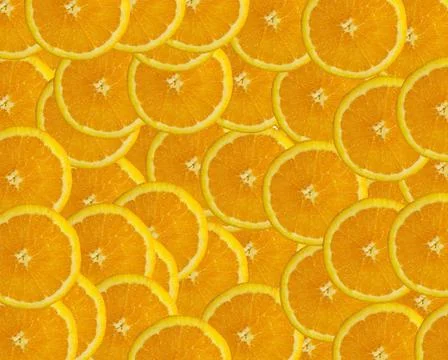 Full screen orange slices group, pattern orange background Stock Photos