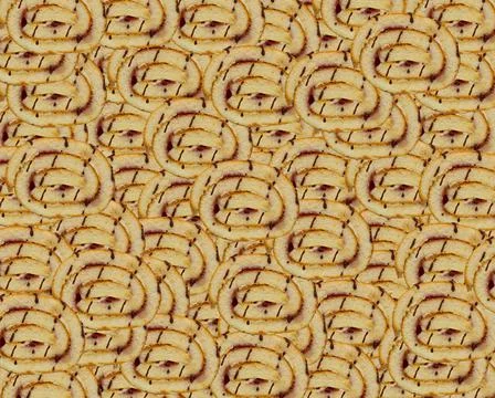 Full screen pattern of cake slices, pastry abstract texture background Stock Photos