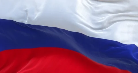Full Screen Russian Flag is Waving Slowly Stock Footage 85650452