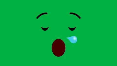 Full screen sleeping expression animation on green screen Stock Footage 274667200
