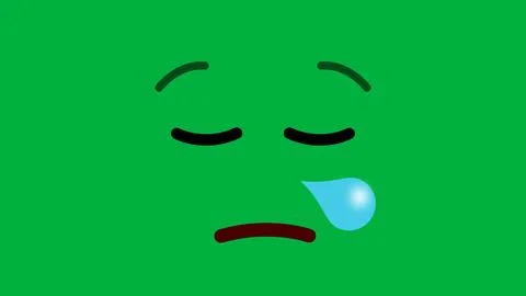 Full screen sleeping expression on green screen with nose bubble 스톡 일러스트