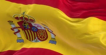 Full Screen Spanish Flag is Waving Slowly 스톡 동영상 85964089
