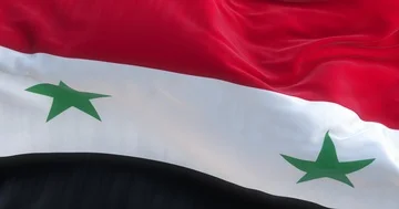 Full Screen Syria Flag is Waving Slowly Stock Footage 85651821