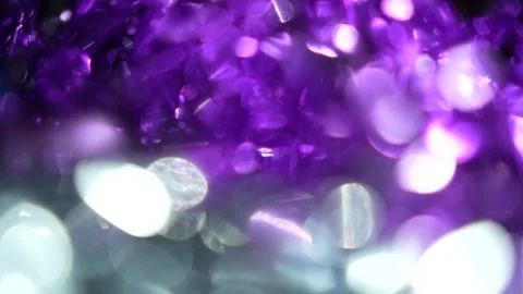Full-screen white and purple sparkling bokeh light movement Stock Footage 315318003