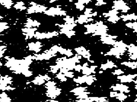 Full Seamless Abstract Pattern. Black and White Dress Fabric Print Stock Illustration