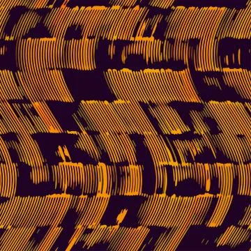 Full Seamless abstract wave lines pattern printing on women's dress Stock Illustration
