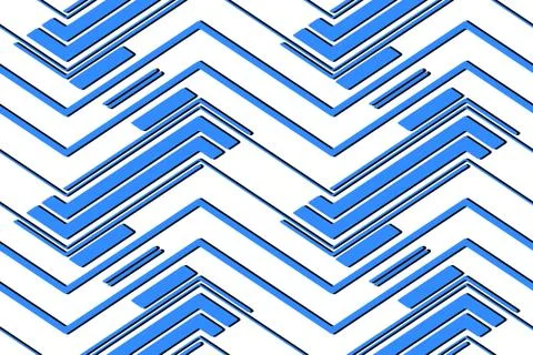 Full Seamless horizontal zigzag lines monochrome pattern vector for decoration Stock Illustration