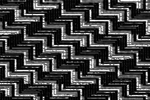 Full Seamless Modern Abstract Pattern Vector. Classic Black and White Design Stock Illustration