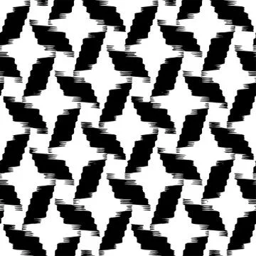 Full Seamless Pattern. Monochrome Vector. Black and White Dress Fabric Print Stock Illustration