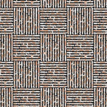 Full Seamless Square Lines Distressed Decorative Vector Fabric Print Design Stock Illustration