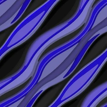 Full Seamless Watercolor Wave Vector illustration Stock Illustration