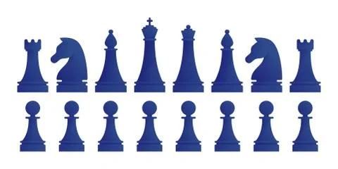 Full set of chess pieces isolated on white イラスト素材