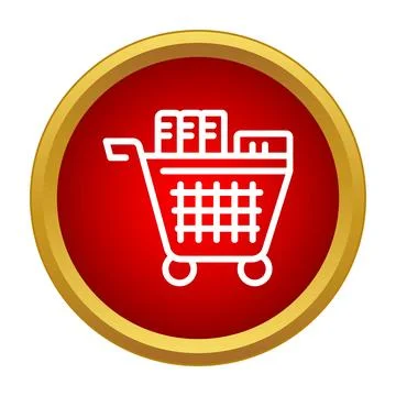 Full shopping cart icon representing online shopping concept Stock Illustration