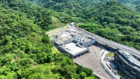 Full shot in 4K Ariel View of central station in Taiwan Asia Stock-Footage 218347688