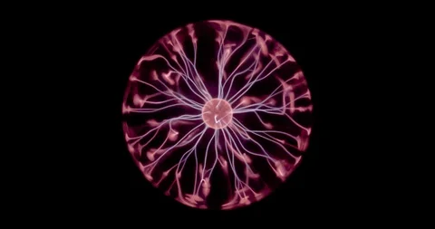 Full shot of ball of plasma being formed by voltage in a vacuum of noble gases 스톡 동영상 125995927