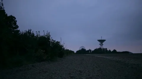 Full shot of the satellite array at the Center of the Space Communication Stock Footage 82285902