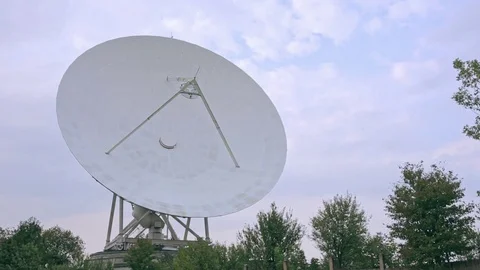 Full shot of the satellite array with trees Stock Footage 82285024