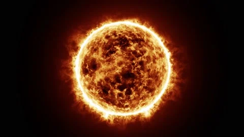 Full Shot of the Sun and its Flares Stock Footage