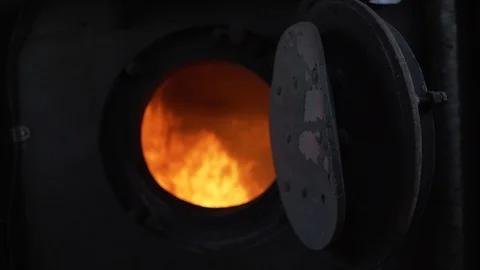 Full Size Coal Burning Steam Locomotive Stock Footage 107156544