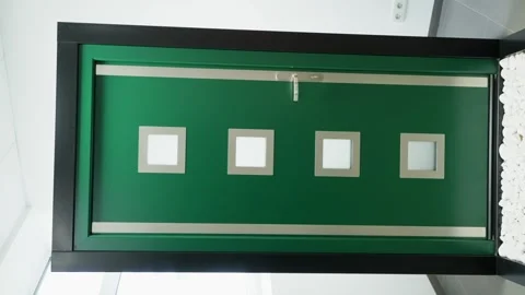 A full-size mock-up of a beautiful, massive door in a store. Stock Footage 321702751