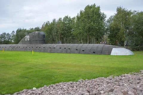 A full-size mock-up of the first Soviet nuclear submarine "Leninsky Komsomol" Stock Photos
