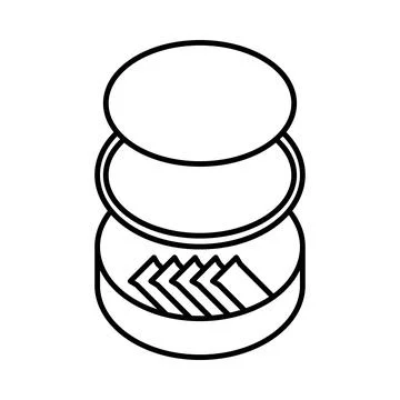 Full snus can icon. Minimalist line art of open nicotine pouch container wi.. Stock Illustration