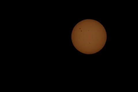 Full Solar Disk with Visible Sunspots View Stock Illustration