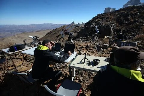 Full solar eclipse in Chile, La Higuera - 02 Jul 2019 Stock Photos