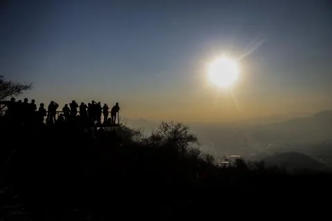 Full solar eclipse in Chile, Santiago - 02 Jul 2019 Stock Photos