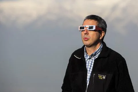 Full solar eclipse in Chile, Santiago - 02 Jul 2019 Stock Photos
