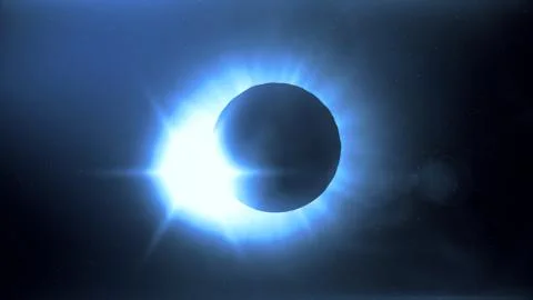 Full solar eclipse. The Moon mostly covers the visible Sun creating a diamond Ilustração Stock