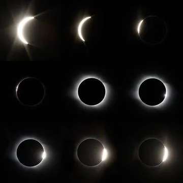 Full Solar Eclipse The total Solar Eclipse in Altai region of Russia Augus... Stock Photos