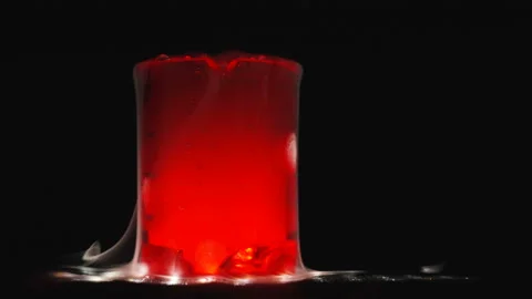 A full solution inside the red cylinder in Estonia Video stock 167280305