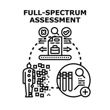 Full spectrum assessment data evaluating health records 스톡 일러스트