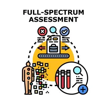 Full spectrum assessment data evaluating health records Stock Illustration