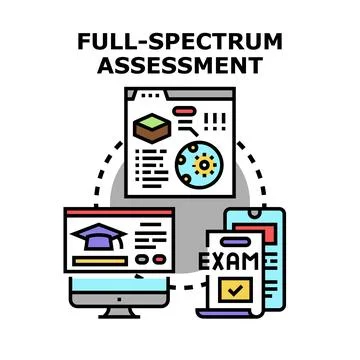 Full spectrum assessment evaluating online knowledge and data 스톡 일러스트