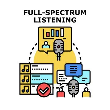 Full spectrum listening concept for comprehensive communication and sound a.. Stock Illustration