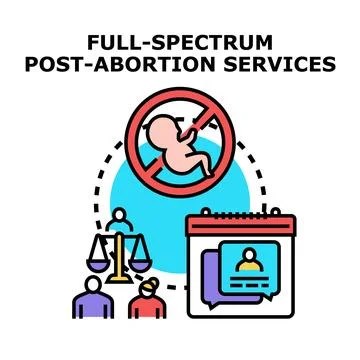Full spectrum post abortion services concept illustration Stock Illustration