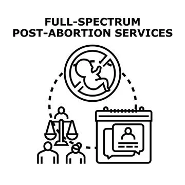 Full spectrum post abortion services concept illustration Stock Illustration
