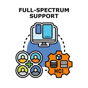 Full spectrum support providing it and technical assistance Stock Illustration