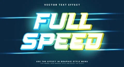 Full Speed editable text effect Template Stock Illustration