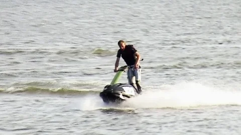  Full speed onjetski for training Stock Footage 85572006