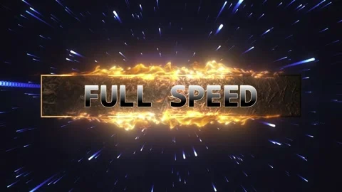 Full speed text animation with burning fire effect and fast motion light Stock Footage 347344918