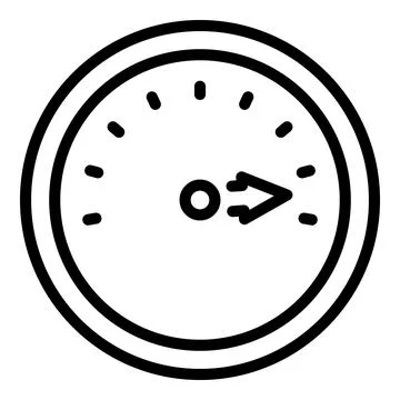 Full speedometer icon outline vector. Speed meter Illustrazione stock