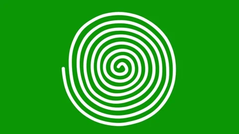 Full spiral vortex smoothly drawn by pencil on vibrant green screen. Video stock 334701271