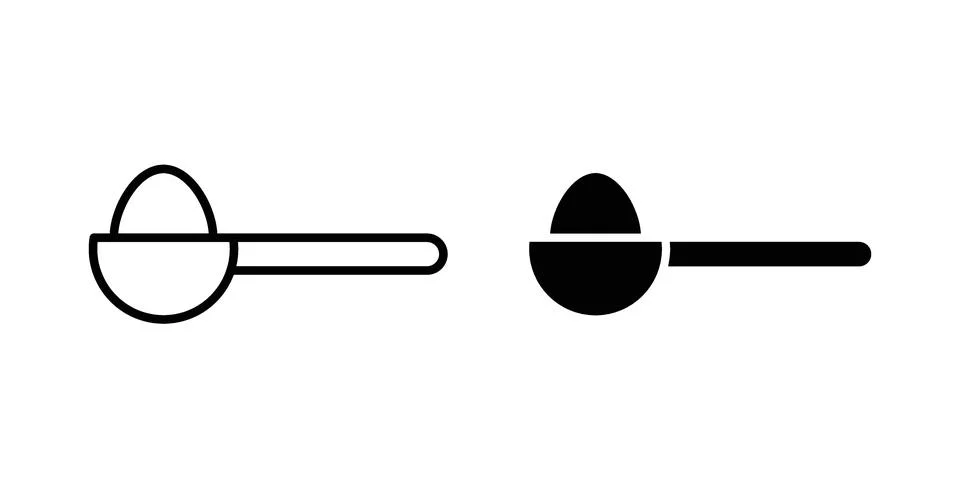 Full spoon icon black vector isolated on white Stock Illustration