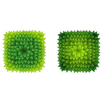Full square green leaves frame Stock Illustration