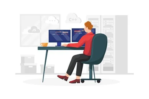 Full stack developer Stock Illustration