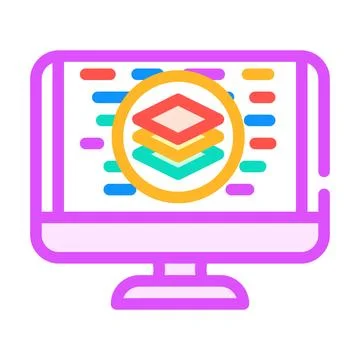 Full stack development software color icon vector illustration Stock Illustration
