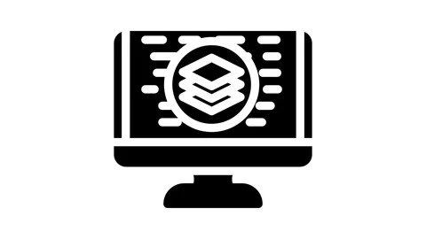 Full stack development software glyph icon animation Stock Footage 326743816